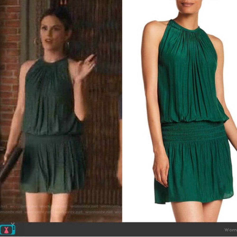 RAMY BROOK Paris Dress - Medium - Hunter Green. Rare Color!! Worn once
